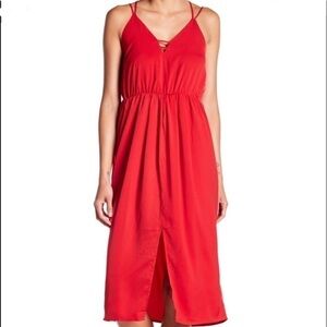 FEW moda sleeveless dress red spaghetti straps